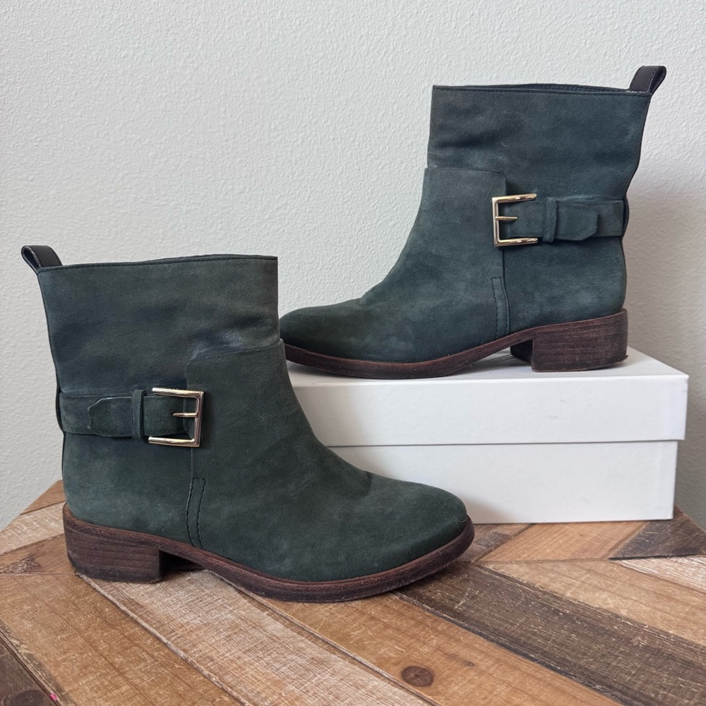 Tory Burch Riley Irish Charcoal Mid Height Boots - Picture 2 of 13